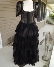 Current Mood - Doll Kills black lace and tulle gown NWT
