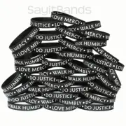100 of Do Justice Love Mercy Walk Humbly Wristbands Micah 6:8 Silicone Bracelets