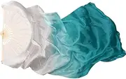 [CekoCk] Sequin Skirt，Belly Dancer Skirt, Dance Ribbons,Silk Fans,Adults Silk Veil 100% Christian Dance Worship Fan Pairs Stage Competition Props Bellydance 1.8M (Color : As Picture10)
