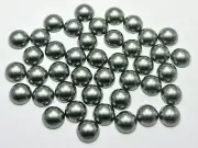 200 Dark Grey Acrylic Half Pearl Flatback Round Bead 10mm Scrapbook Craft