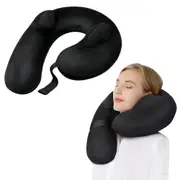 Inflatable Travel Neck Pillow for Airplane Sleeping Air Pillow Supports Head Neck Chin