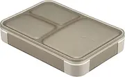 CB Japan Foodman Bento Box, Standing and Transporting, Thin Bento Box, 20.3 fl oz (600 ml), Antibacterial, Gray Beige, Juice Prevention, W Sealing, 4-Point Lock for Secure DSK