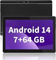 Veidoo Android 14 Tablet 10.1 Inch IPS Screen, 7 (3+4) GB RAM 64GB ROM 512GB Expand, Dual Camera, WiFi 6, Octa Core Tablet