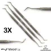 3X Dental Tartar Calculus Plaque Remover Tooth Scraper Hollenback Stainless