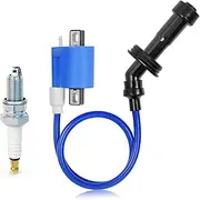 Ignition Coil & Spark Plug & Cap & Boot Compatible For YAMAHA Raptor 660R Grizzly 660 Rhino 660 YFM 660 2001-2008