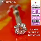 2.2mm Real VVS Diamond Wedding Nose Lip Labret Monroe Screw Stud Piercing Ring