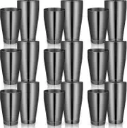 16 Pcs Cocktail Shakers Professional Bar Shaker Boston Shaker Set Stainless Steel Martini Shaker Black