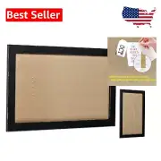 Elegant 18"x29" Black Framed Linen Cork Bulletin Board for Stylish Organizing
