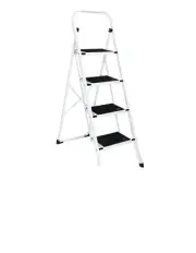 4 Step Ladder folding Step Stool with handgrip Anti-slip Wide Platform New