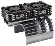 NHX RC 1/8 Twin Cyclone Alum HV Cooling Fans wCover 28000RPM Motor Heatsink Grey