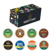 Decaf Coffee Pods Variety Pack - 16 K Cups, 8 Flavors - Includes Starbuck, Du...