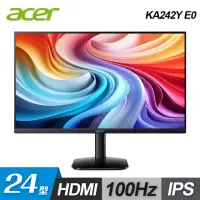 在飛比找momo購物網優惠-【Acer 宏碁】KA242Y E0 100hz IPS 電