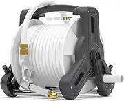 Wall Mount Garden Hose Reels,Floor Cleaning Watering Hose Organizer Household Portable Irrigation Tools with High Pressure Water Gun Hose Reels (Color : White, Size : Hose Cart+10m Pipe)