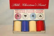 NEW POKER CHIPS VINTAGE USA 100 DELUXE ~ Mayer Plastics Inc. N.Y.