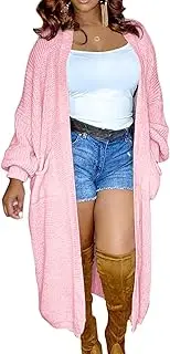 [Generic] Womens Cable Knit Chunky Long Cardigan Lightweight Draped Open Front Kimonos Sweaters Casual Soft Drape Cardigan