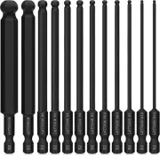Ball End Hex Head Allen Wrench Drill Bit Set, 12PCS Metric Ball End Hex