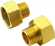 SDTC Tech 2-Pack Brass Pipe Fitting 1/2 NPT Thread Male to 3/4 NPT Thread Female Reducer Adapter