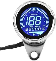 Zohisin Universal Motorcycle Digital LED LCD Speedometer Tachometer Speed Gauge Retro Chrome Precisely Indicates Speed Enhances Road Safety with Robust Electroplating ABS Shell