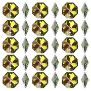 K9 Crystal Octagon Beads 2 Holes 100 Pack 14mm Chandelier Prisms, Colorful