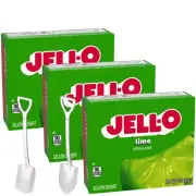 Jell-O Gelatin Dessert Mix 3oz w/ Mini Shovel Spoons (Lime)