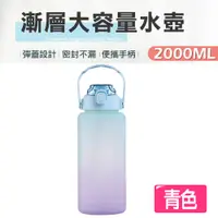 在飛比找PChome24h購物優惠-【快樂家】漸變色大容量水壺(2000ml)-青色