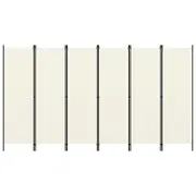 6 Panel Room Divider Cream White 300X180 Cm Screens & Room Dividers