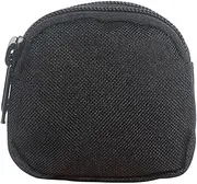 [Sanseenia] Mini Coin Pouch Change Holder, Outdoor Tactical Wallet Nylon Waist Bag for Men, Multi-functional Coin Purse Cash Holder Money Pouch, Small Change Bag with Two Zipper Compartments (Black)