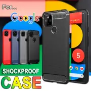 For Google Pixel 5 5G Carbon Fiber Shockproof Heavy Duty Rugged Back Case Cover