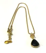 MICHAEL VINCENT MICHAUD DARK GREEN TEARDROP 16" DAINTY PENDANT 5002