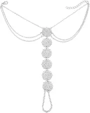 DEARMAMY Style Anklets Anklet Sterling Silver Gold Anklets Large Anklet Bead Anklets for Silver Anklet Ankle Bracelets for Women Silver Head Chain Pearl Wedding Shoes Ankle Jewelry