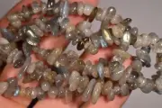 *LABRADORITE* Chip Bead Bracelet Elastic Healing Crystal Gift Power Imagination