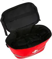 Cylinder Shape First Aid Bag Handheld Emergency Bag for Outdoor Accessories Red with Shoulder Strap for Survival Kits and Travel Needs