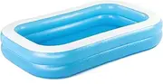 [Bestway] H2OGO! Blue Rectangular 8'6" Inflatable Family Pool | Perfect for Kids, Ages 6+ | 20" H x 8'7" L x 69" W