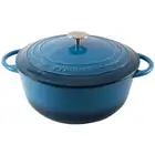 Pyrolux Pyrochef 24cm/4L Cast Iron Round Casserole w/ Lid Cooking Pot Ocean Blue