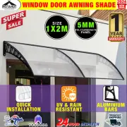Instahut Window Door Awning Door Canopy 1mx2m DIY Patio UV Sun Shield WHITE