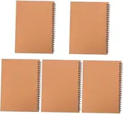 minkissy 5pcs Notebook Spiral Notepad Planning Book Note Book Study Memo Note School Supplies Note Taking Supplies Brown Paper