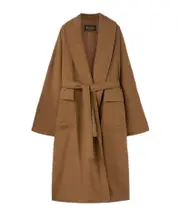 Loro Piana Dwight Long-Sleeved Belted Coat S,XS sage brown