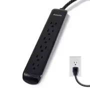 16/3-4 Ft. 6-Outlet Surge Protector Braided Power Extension Cord