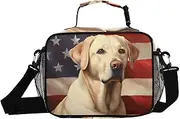 Cute Labrador Puppy Insulated Lunch Box for Women Men - Ideal for Work, Picnics - Includes Adjustable Shoulder Strap