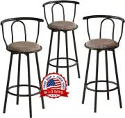 Juego De Bancos Para Comedor Bar Taburete Giratorio 360 Y Altura Ajustable 3 Pcs
