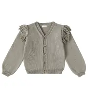 Rylee + Cru Fringed cotton cardigan