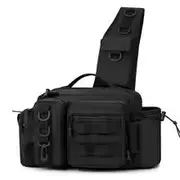 Fishing Backpack with Rod Holder, Lure Box, Storage Bag, Fanny Pack for Men, Shoulder Sling Backpack