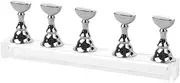 minkissy 2 Sets Acrylic Chessboard Design Nail Art Holder Practice Display Stand Magnetic Bases for Nail Tips Training