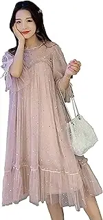 [CNPRAZ] Anti Radiation Dresses Maternity Clothes for Pregnant Women Top Skirts 5G EMF Protection Shield Double Layer,XXL