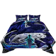 Cool Fantasy Weapon Wolf Dragon Alpha Blade Coverlet