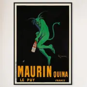 Galrie Maurin Quina Le Puy Vintage Advertising Poster by Leonetto Cappiello Wall Art, Black Frame, A1 60 x 84cm (23 x 33inch)