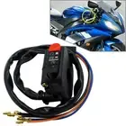22mm Handlebar Motorcycle Ignition Switch On Off Starter LED Lights Switch Black