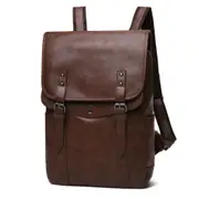 Zipper Solid Color PU Leather Double-shoulder Bag Messenger Bag For Men (Brown)