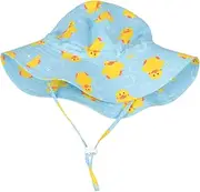 [Hoement] Sunscreen Boys and Girls Sun Hat 50cm Fisherman Hat with Adjustable String Cartoon Sun for Toddlers Sky