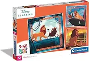 Clementoni 25323 Supercolor - Disney The Lion King - 3 48 Pieces, Children 5 Years, Lion King, Develops Observation Skill, Logic, Manuality, Cartoon Puzzle, Made in Italy, 2532, Multicoloured
